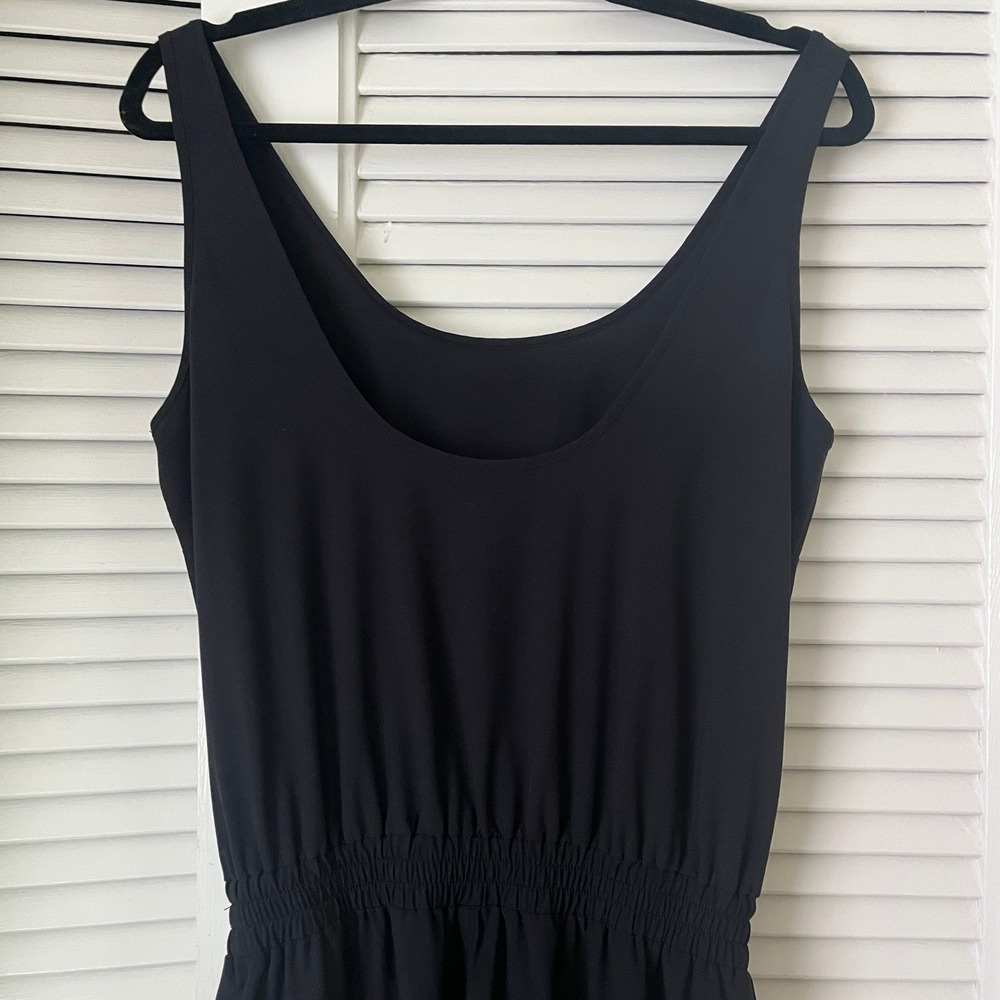 Athleta Roaming Sleeveless Jumpsuit Black Sz 4‎ Scoop Neck, Low Back - Picture 7 of 12